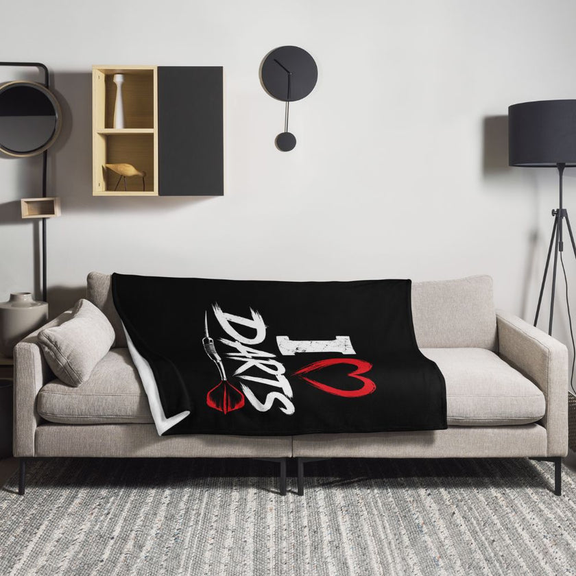 I_Love_Darts_fleece_blanket