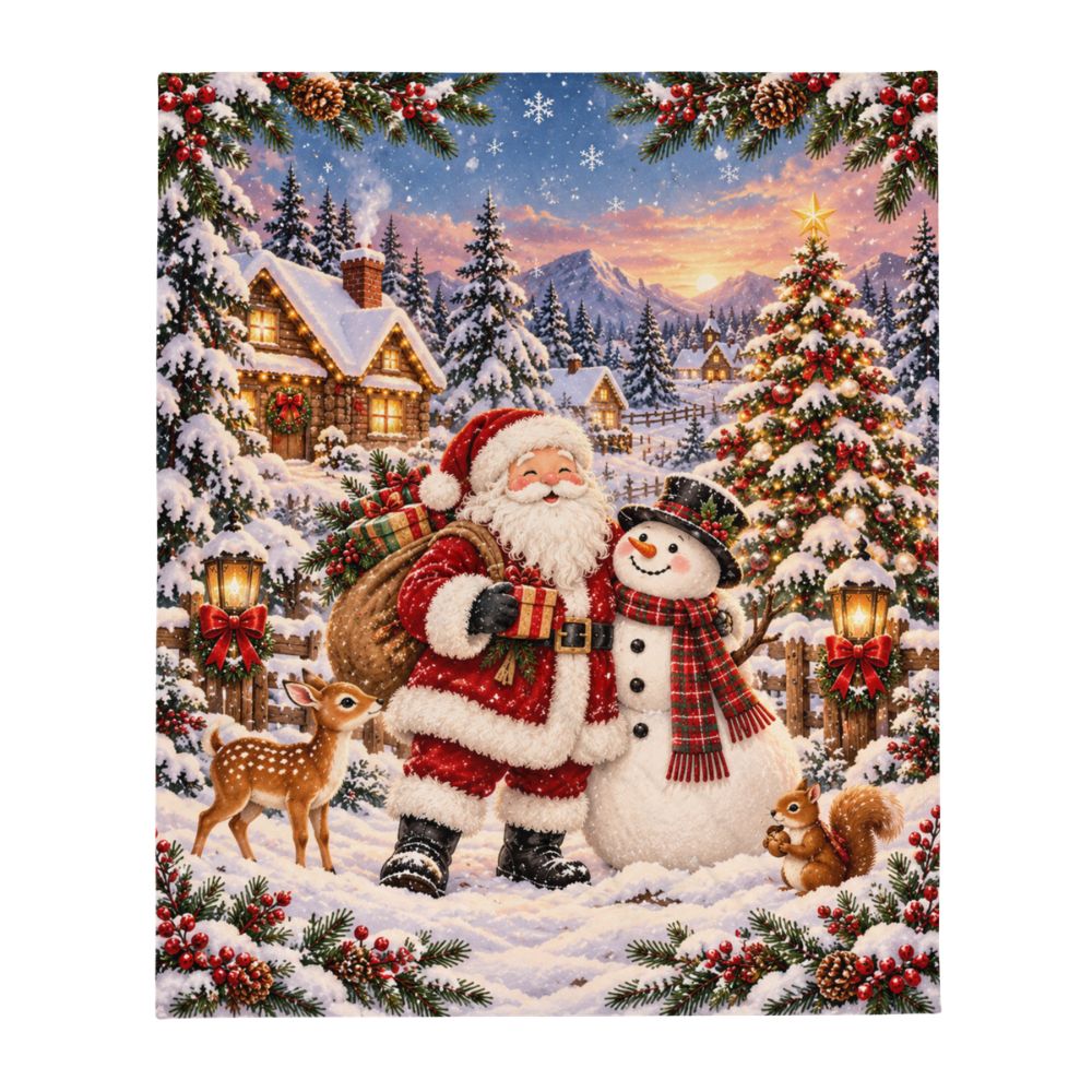 Santa_Claus_and_Snowman_Blanket